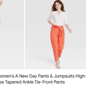 Tapered ankle tie front pants